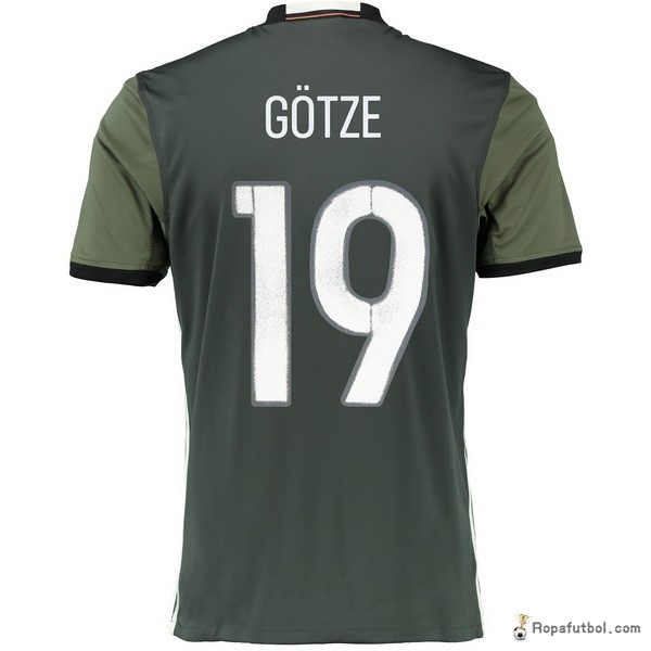 Camiseta Alemania Gotze Replica Segunda Ropa 2016 Marino Verde